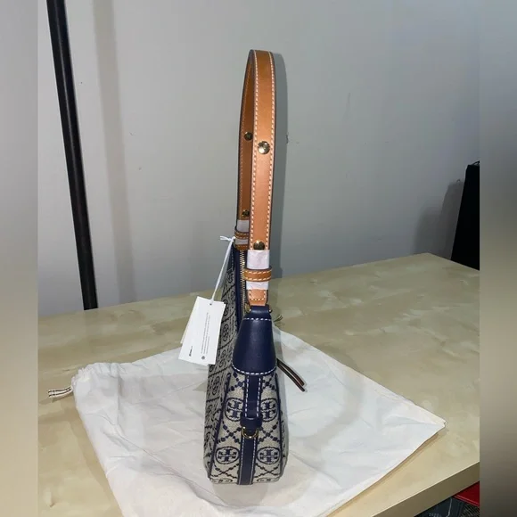 Tory Burch Blue and Tan Shoulder Bag - Picture 4 of 12